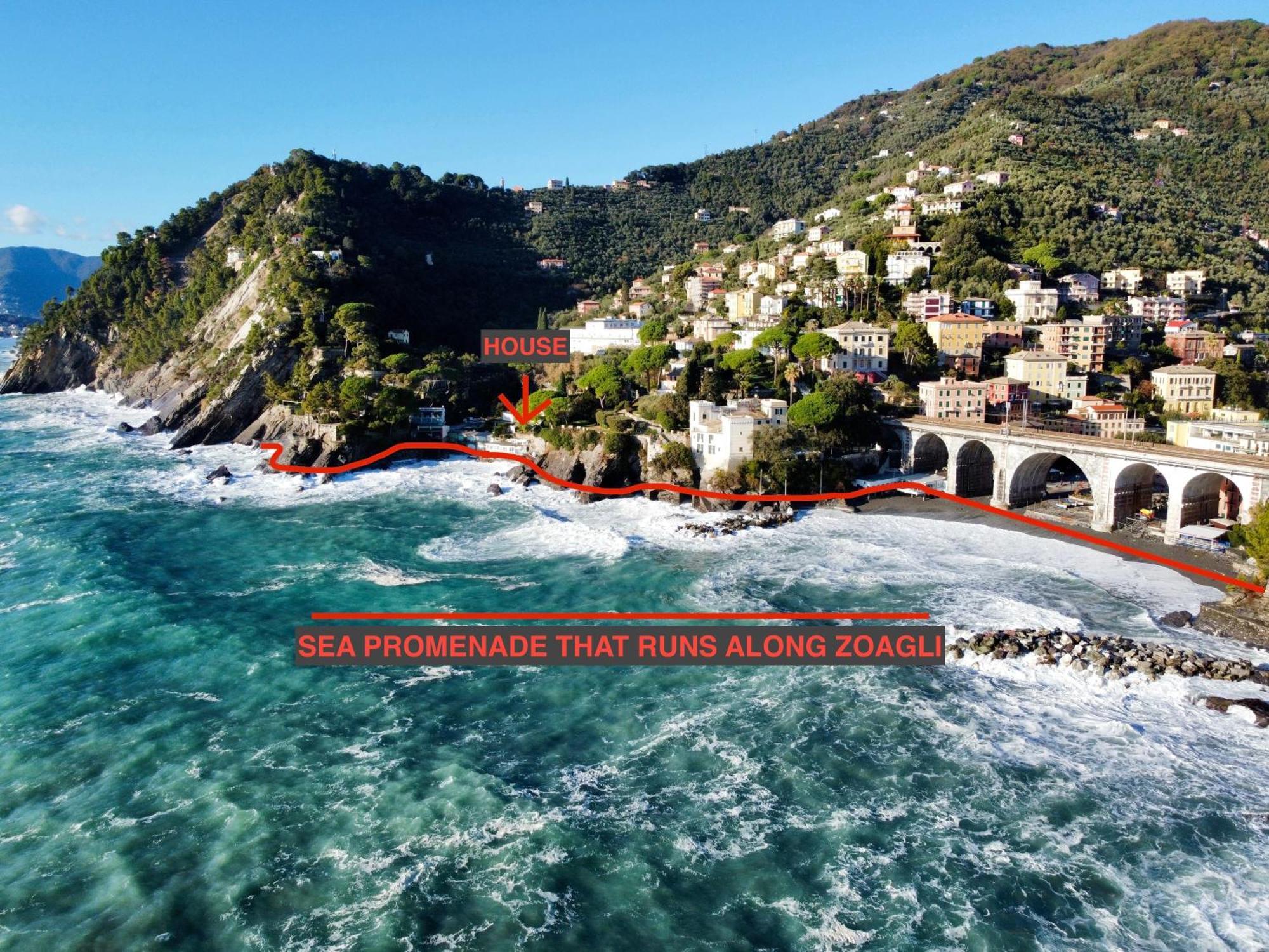 La Terrazza Sul Mare Lägenhet Zoagli Exteriör bild